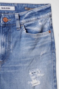 PUSH UP DESTINY JEANS WITH WASH EFFECTS AND RIPS