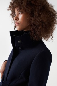 MANTEAU GRACE EN TISSU AVEC CEINTURE