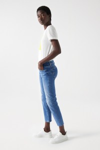 PUSH UP-JEANS MIT RISSEN