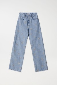 TRUE HIGH RISE-JEANS MIT STICKEREI