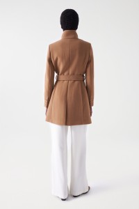 MANTEAU GRACE EN TISSU AVEC CEINTURE