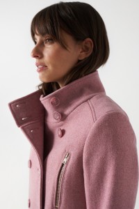 GRACE LONG WOOLLEN COAT WITH DETAILS