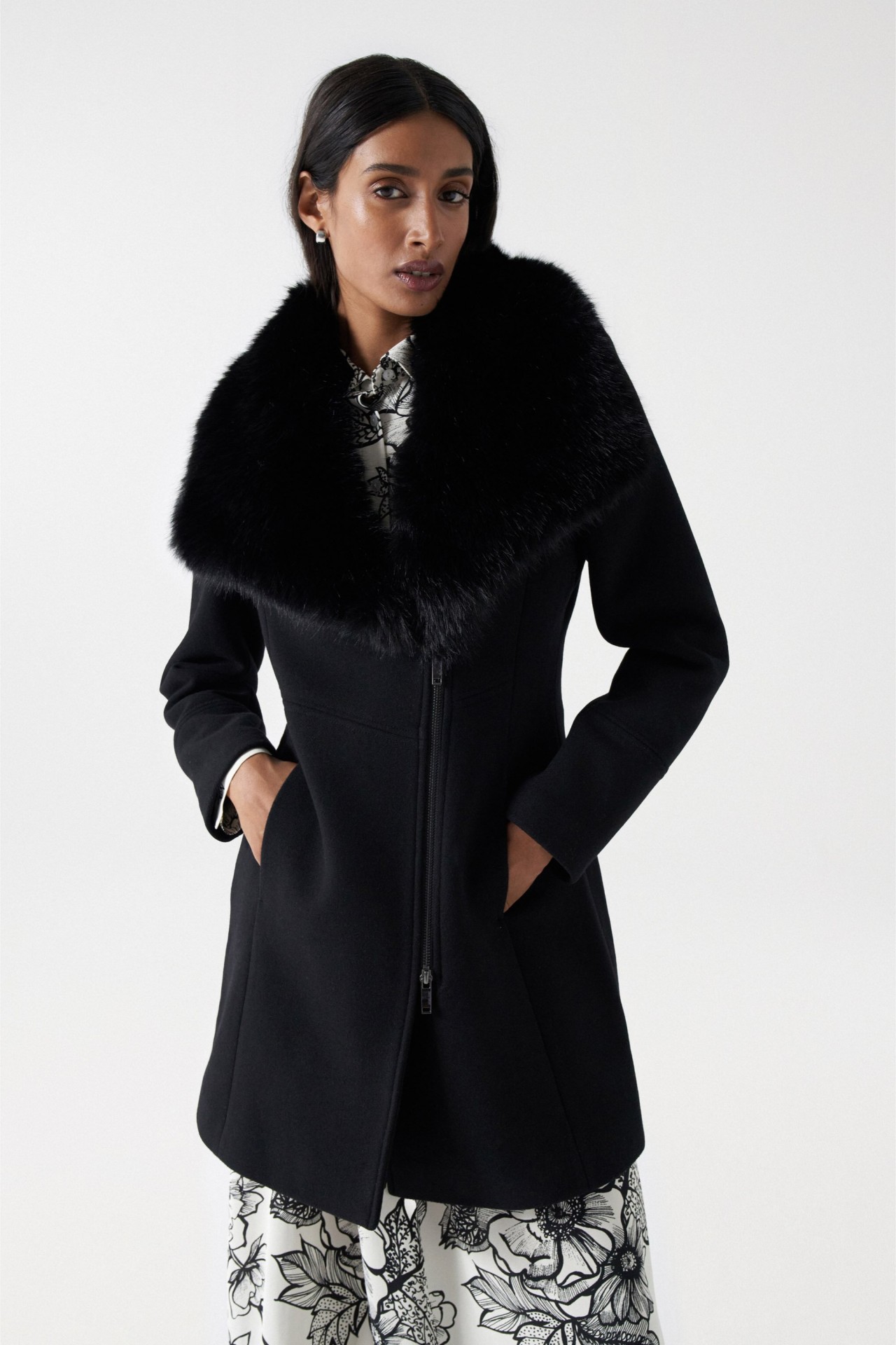 GRACE WOOLLEN COAT WITH FUR