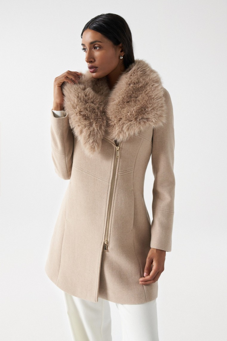 GRACE WOOLLEN COAT WITH FUR