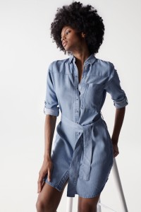 LIGHTDENIM SHIRT DRESS