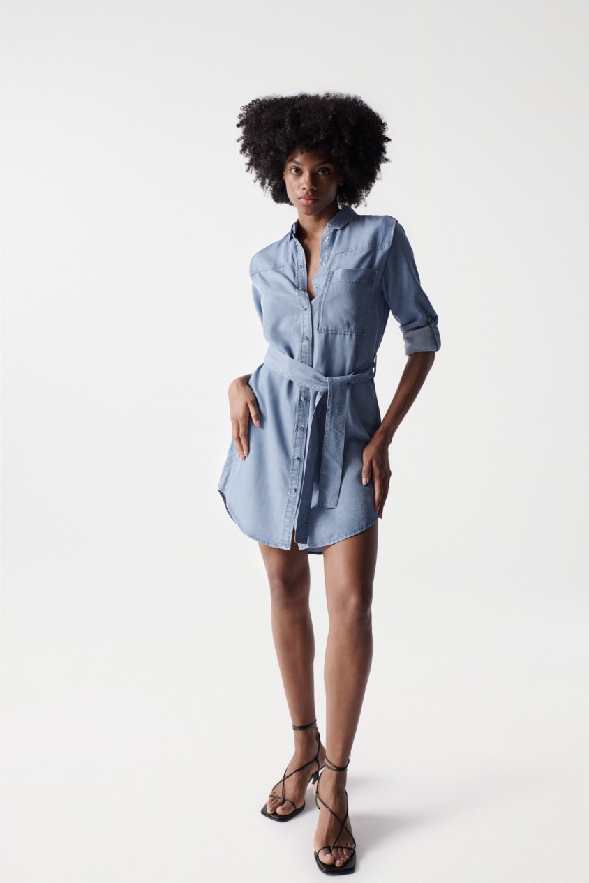 LIGHTDENIM SHIRT DRESS