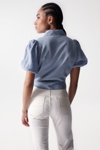 BLOUSE CACHE-C?UR EN LIGHTDENIM