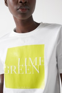 LIMETTENGRNES BEDRUCKTES T-SHIRT