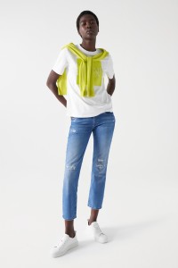 LIME GREEN PRINT T-SHIRT