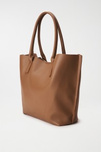 LEATHER EFFECT TOTE BAG