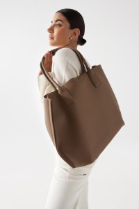 LEATHER EFFECT TOTE BAG