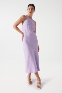 LINEN DRESS WITH BACK OPENING