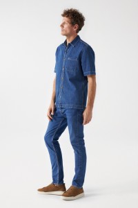 CHEMISE MANCHES COURTES EN DENIM