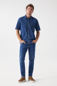 CHEMISE MANCHES COURTES EN DENIM