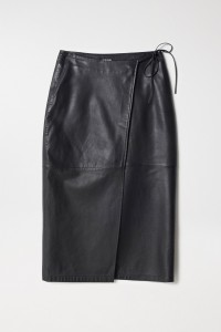 WRAPOVER LEATHER SKIRT