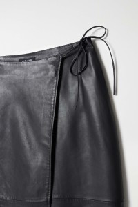 WRAPOVER LEATHER SKIRT