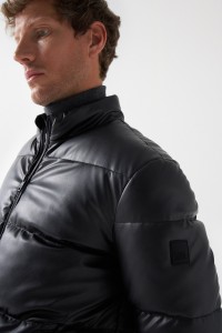 LEATHER EFFECT PUFFER JACKET