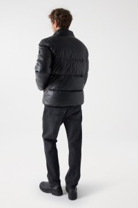 LEATHER EFFECT PUFFER JACKET