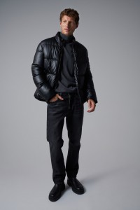 LEATHER EFFECT PUFFER JACKET