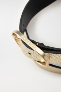 CROCODILE EFFECT LEATHER BELT