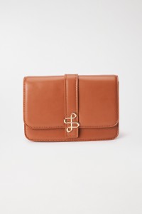 LEATHER EFFECT SHOULDER BAG WITH METAL LOGO