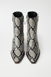 LEATHER ANKLE BOOTS WITH ANIMAL PRINT