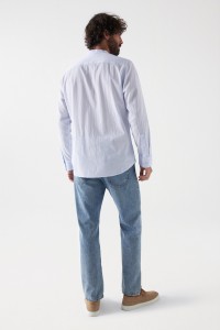 COTTON SHIRT WITH STAND-UP COLLAR