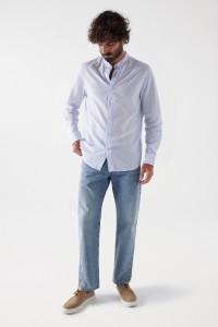 COTTON SHIRT WITH STAND-UP COLLAR