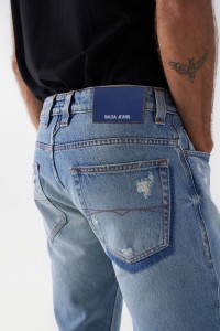 CRAFT SERIES REGULAR-JEANS MIT RISSEN