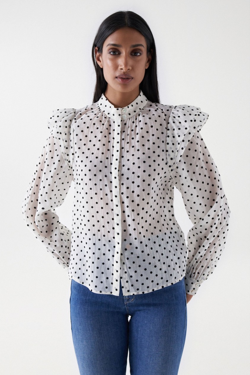 POLKA DOT SHIRT WITH RUFFLES