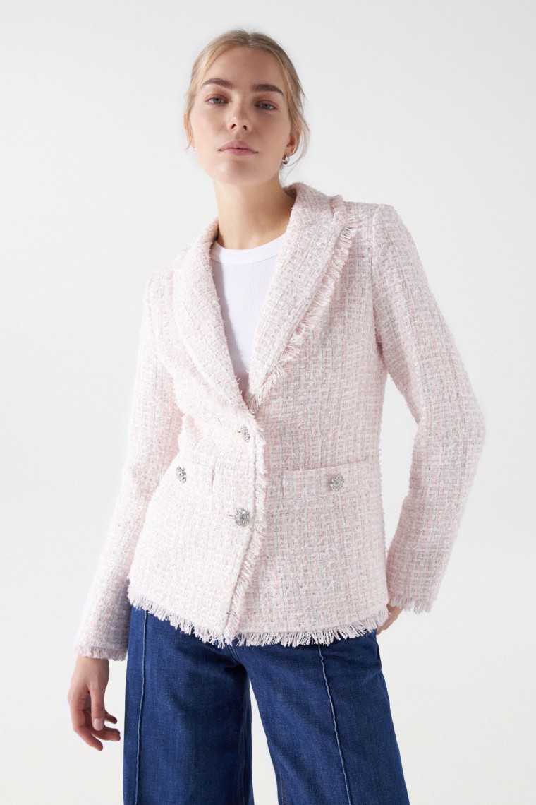 TWEED-BLAZER MIT GLNZENDEN KNPFEN