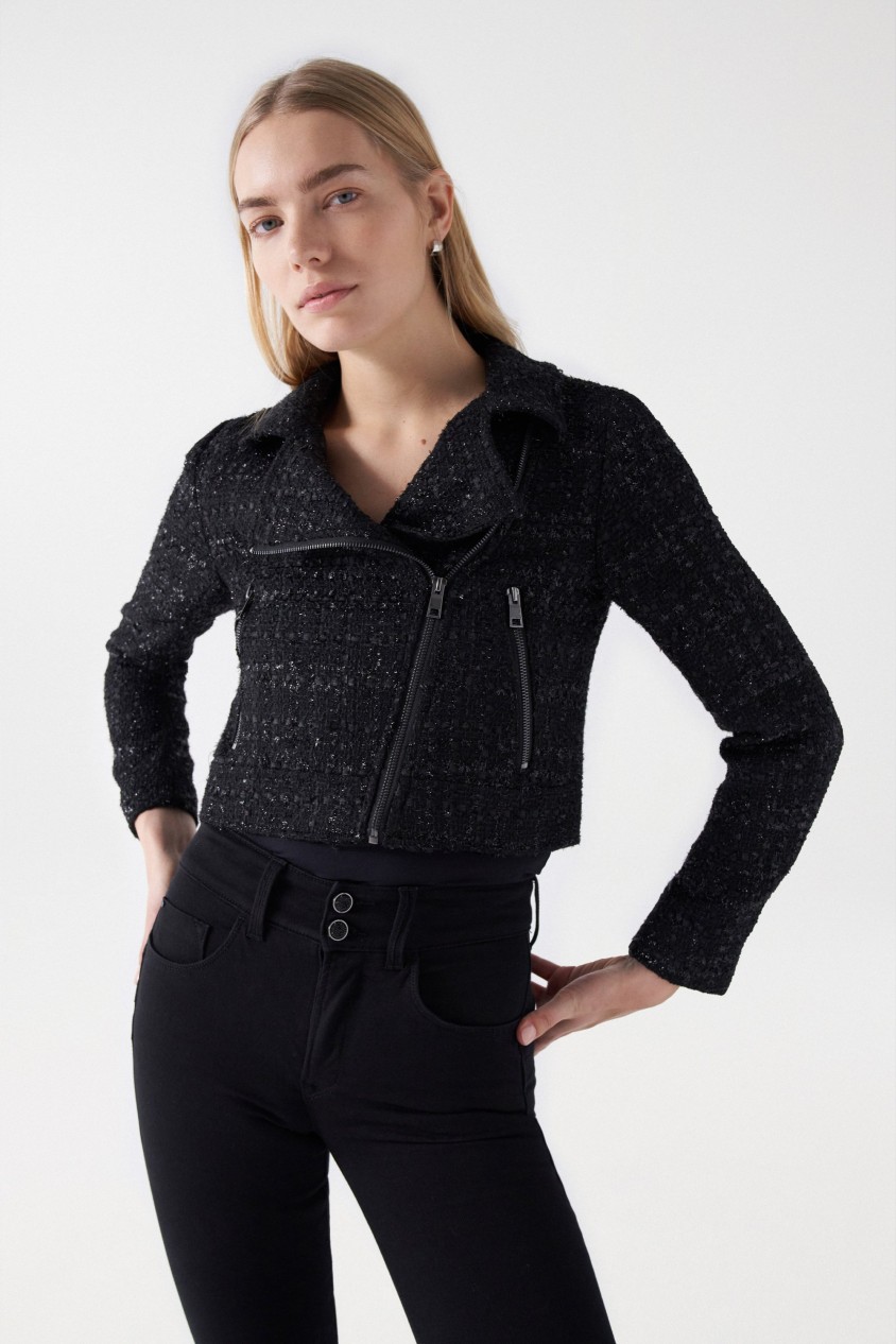 BLOUSON COURT EN TWEED