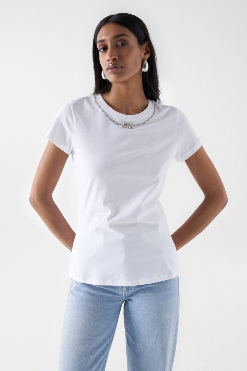 T-SHIRT AVEC PENDELOQUES BRILLANTES