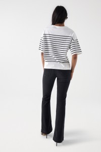 STRIPED T-SHIRT WITH SALSA LOGO