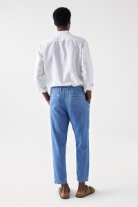 TAPERED PANTS IN LIGHTDENIM