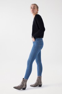 SECRET PUSH IN-JEANS, SKINNY-PASSFORM, MIT VERZIERUNGEN