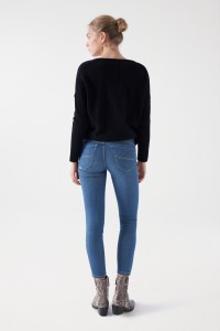 SECRET PUSH IN-JEANS, SKINNY-PASSFORM, MIT VERZIERUNGEN