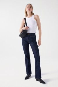 DESTINY PUSH UP FLARE JEANS WITH GOLDEN BUTTON