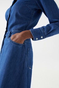 LONG LIGHTDENIM SHIRT DRESS