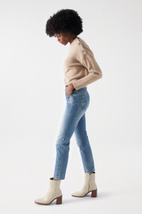 VAQUEROS FAITH PUSH IN CROPPED SKINNY