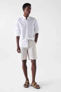 LINEN BLEND SHORTS