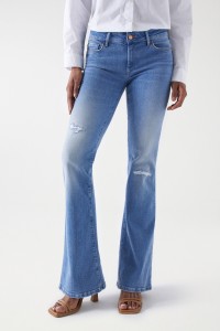 WONDER PUSH UP FLARE JEANS WITH RIPS