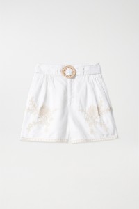 BESTICKTE SHORTS MIT LEINEN