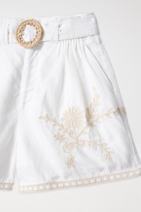 EMBROIDERED SHORTS WITH LINEN