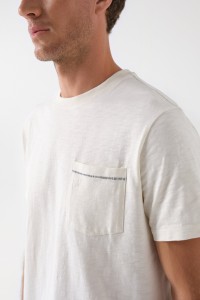 T-SHIRT WITH POCKET AND STRIPE DETAIL