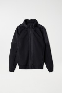 SWEATSHIRT WITH ZIP AND TECHNICAL FABRIC DETAILS