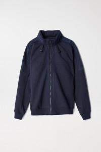 SWEATSHIRT WITH ZIP AND TECHNICAL FABRIC DETAILS