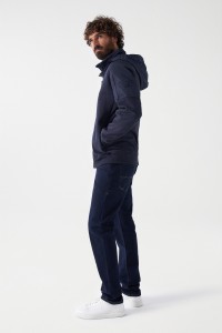 SWEATSHIRT WITH ZIP AND TECHNICAL FABRIC DETAILS