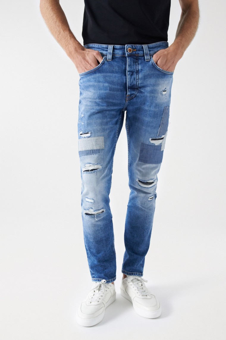 JEANS SLIM CRAFT SERIES COM DETALHES PREMIUM