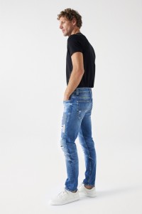 JEANS SLIM CRAFT SERIES COM DETALHES PREMIUM